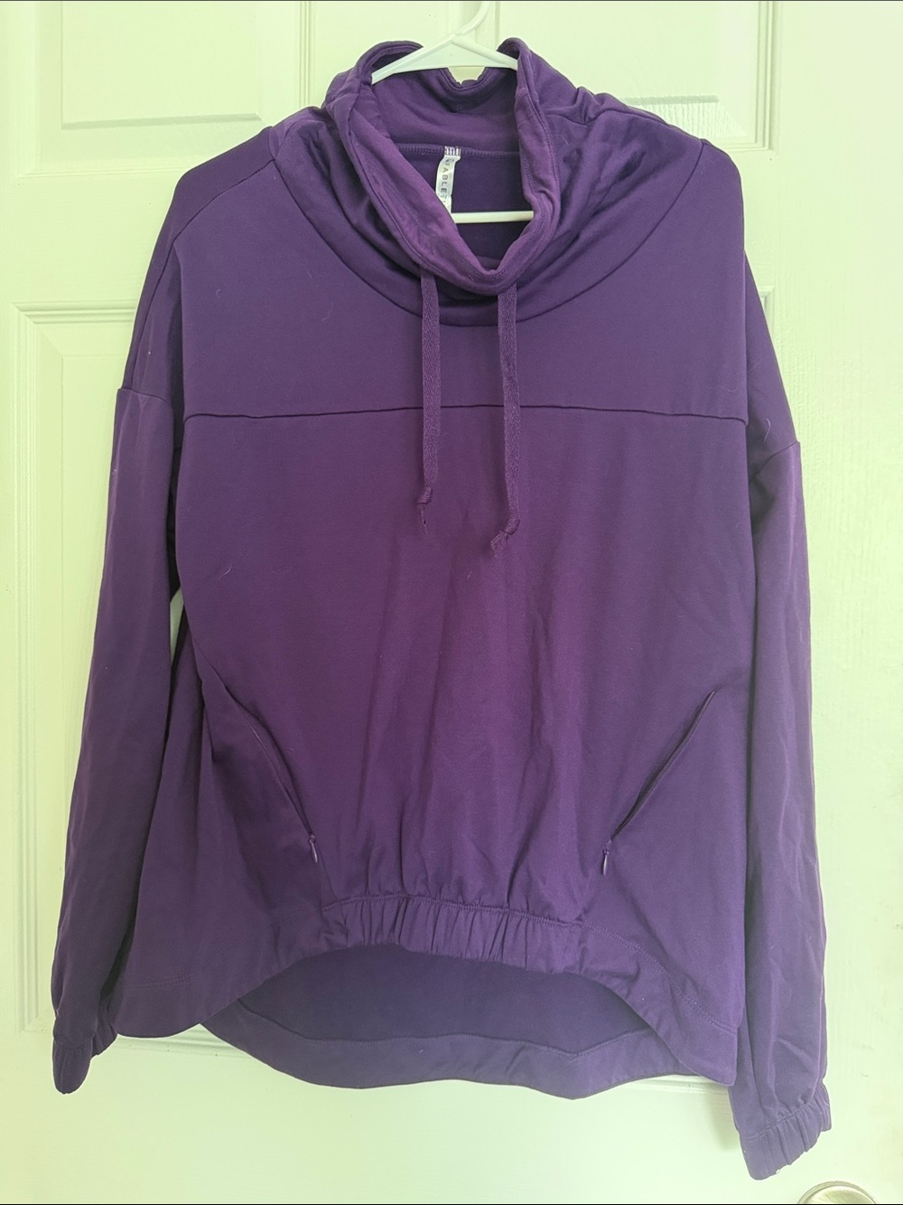 Fabletics Purple Cowl-Neck Pullover Hoodie